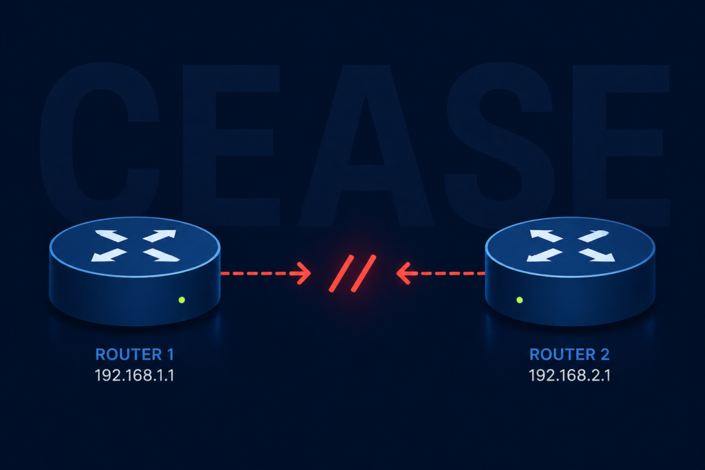 BGP session torn down with notification cease between two routers