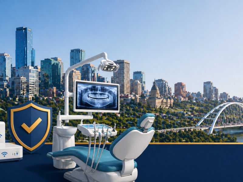 Managed IT support for Edmonton dental practice with practice management software and digital imaging